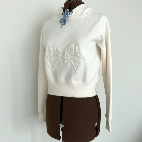Paul & Joe Sister Cream Cropped Hoodie Size 0 - Picture 3 of 8